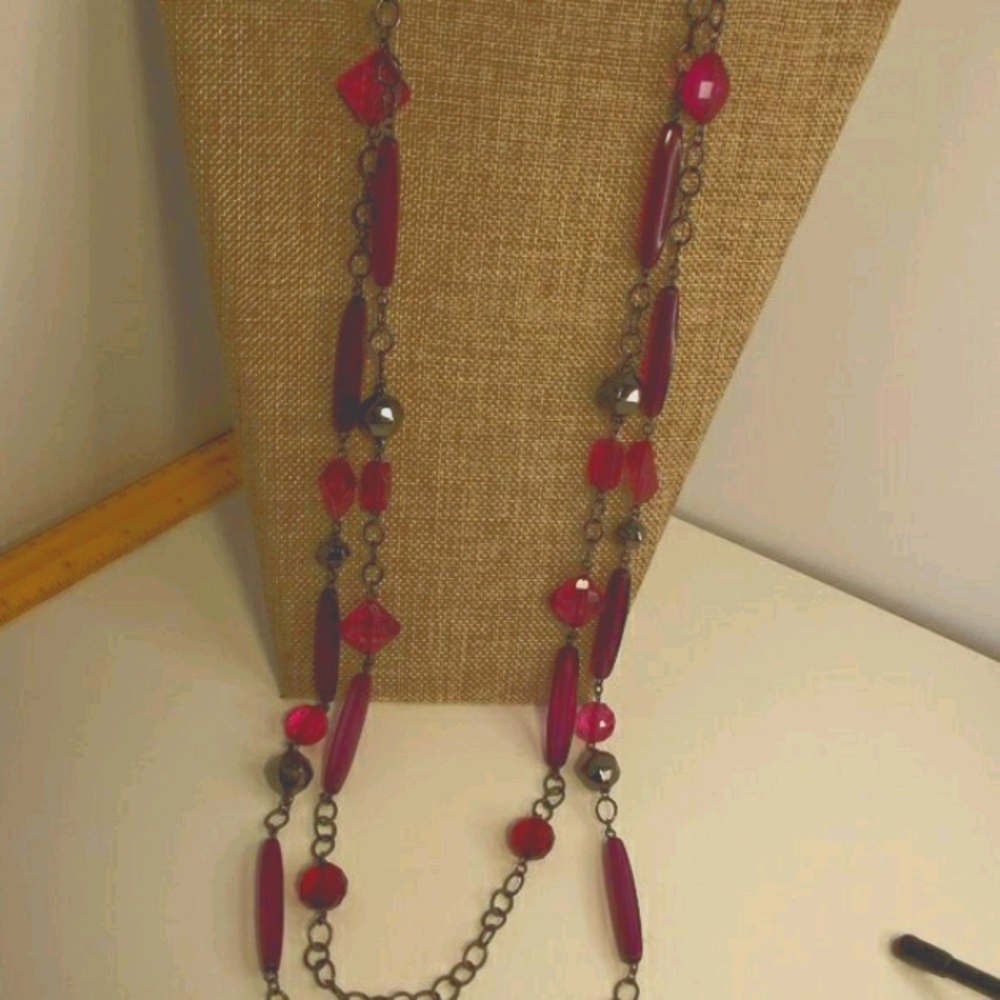 NY & Co. Purple Beaded Necklace
